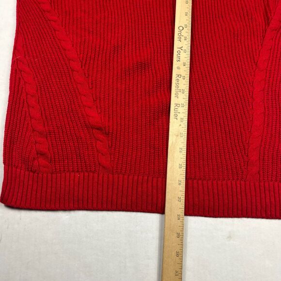 Talbots Cable Knit Tunic Sweater Red Classic Comfort Casual Pullover Size XL NWT - Picture 6 of 10